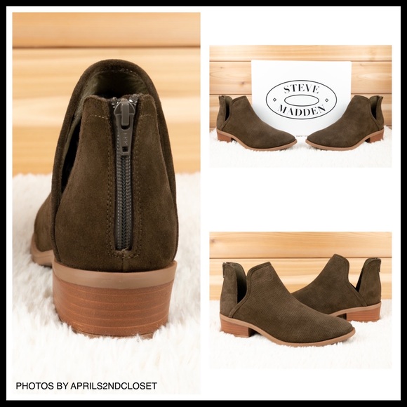 STEVE MADDEN ANKLE BOOTIES BLOCK HEEL BOOTS A3C - Picture 4 of 14